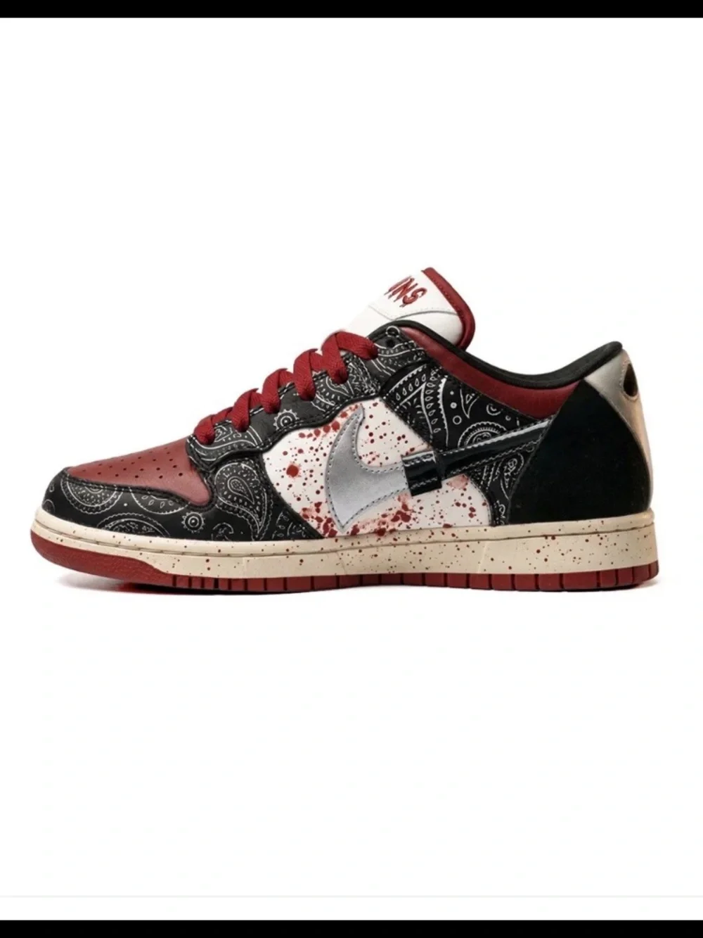 Ghostface x Travis Scott Inspired Men's Low-Top Sneakers - Red/Black/White
